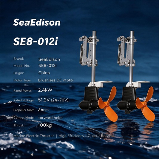 Dual 1.2kW Electric Boat Motors | 51.2V (24–70V) | IP67 | GPS | Station-keeping Against the Current | Thrust: 100kg